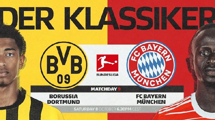 Link trực tiếp Dortmund vs Bayern Munich, 23h30 ngày 8/10, Bundesliga 2022/23